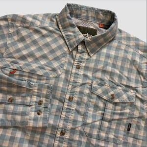 Howler Bros Matagorda Long Sleeve Plaid Shirt Mens Small Roll Tab Vented